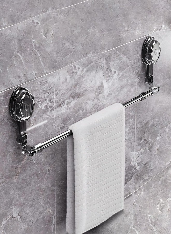 MIORAH Adjustable Towel Bar 60-112cm - Suction & Adhesive Wall Mounted Towel Rack for Bathroom | No Drill, Rustproof - Image 1
